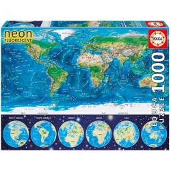 16760 Neon World Map Educa...